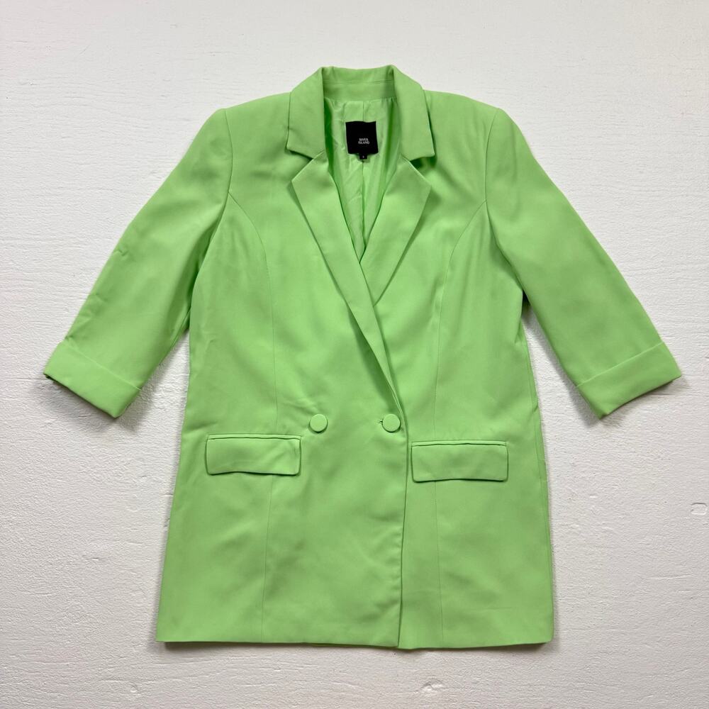 River Island Lime Green Oversized Blazer Jacket, Size 4